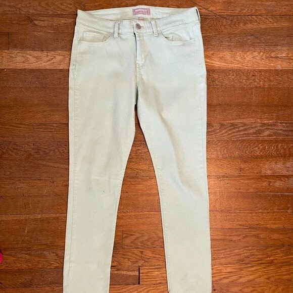 Banana Republic Skinny Fit Lime Green 5 Pocket Women Pants Size 29/8 - Picture 1 of 10